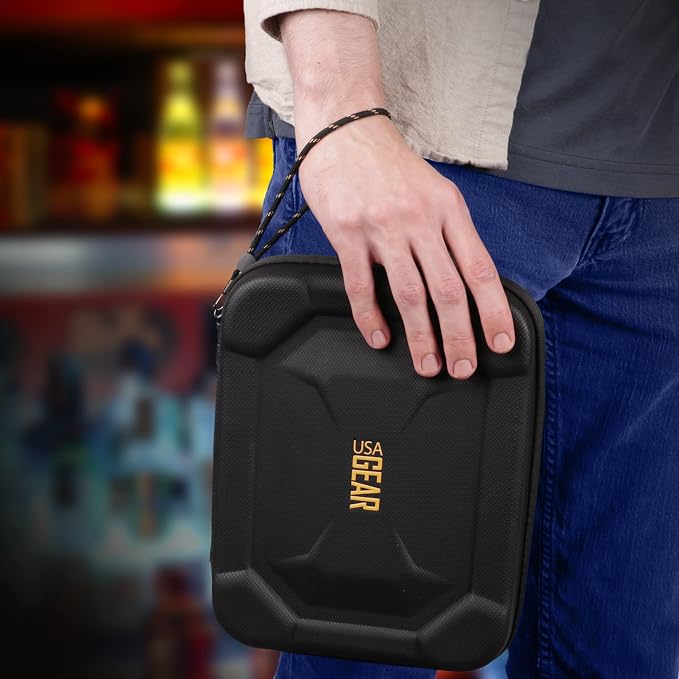 USA Gear XL Semi Hard Shell Dart Case - Protective Case for 15 Piece Dart Set, Tips, Flights and Shafts, and more Accessories - Locking Foam Design for Soft and Steel Tips - Storage Only