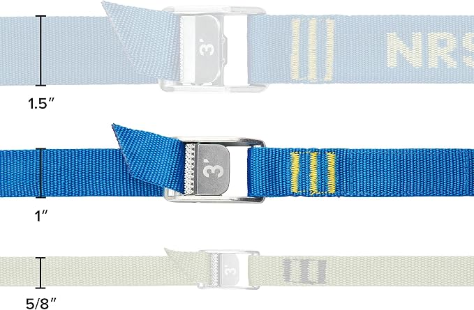 NRS 1" HD Tie-Down Straps 12' Pair Iconic Blue