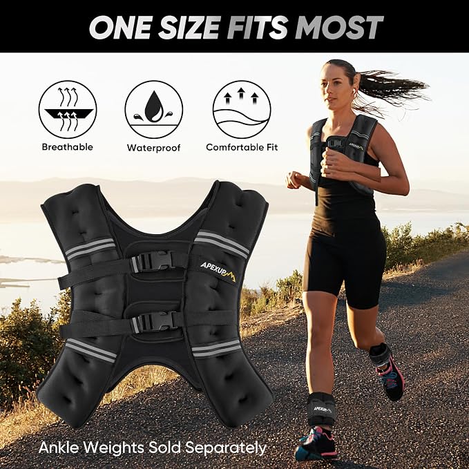 APEXUP Weighted Vest Men Women, Weight Vest for Women Workout Equipment for Strength Training Running