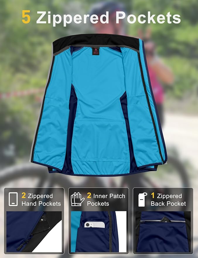Little Donkey Andy Windproof Sleeveless Vest Jacket for Women, Water-Repellent Stretch Sports Vest for Cycling, Running