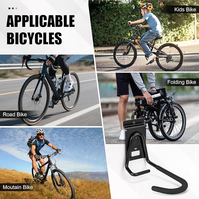 Slatwall Bike Hooks, Heavy Duty Bicycle Hangr with PVC Coating, Wall Mount Vertical Bicycle Storage Rack - 2 Pack