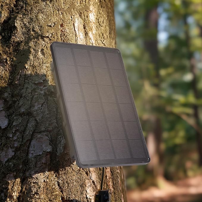 5V/12V Trail Camera Solar Panel - 4W Solar Panel Battery w/ 8000mAh Li-ion Battery, IP66 Waterproof Rated, Solar Battery Charger Kit for Game & Security Cameras (Included Mount & Strap*1)