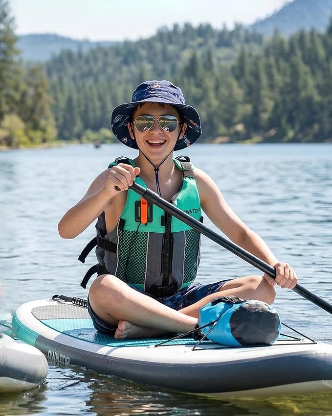 Owntop Swim Jacket Adult Youth | Hydration Pack | Dual Mesh Pockets | Attached Whistle | Ultra-Thin for Freer Movement | Kayak, Boating, Fishing, All Watersports