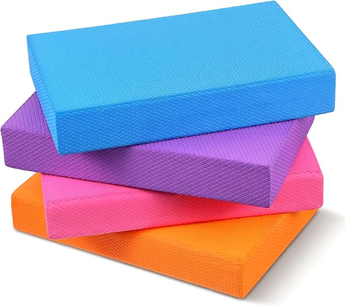 4 Pcs Balance Pad Foam Pad Yoga Mat Trainer Non Slip Cushion Exercise Knee Mat for Women Men Dancing Balance Training Workouts Yoga Physical Therapy, 11.81 x 7.0 x 2 Inch