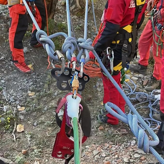 30kN/40kN Rigging Plate, Aluminum Anchor Multiplier Plate, Force Divider Plate Bear, Climbing Descender Connector Gear for Hammock Firefighting Arborist Rock Climbing Rescue Cave Yoga Rappel
