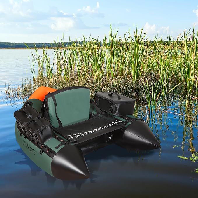 Inflatable Float Tube, with Paddles, Fish Ruler, Air Pump, Adjustable Shoulder Straps, Weight Capacity of 286 pounds, Suitable for Adults Fishing in Rivers and Lakes
