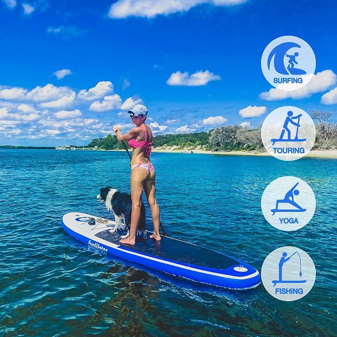 FunWater Stand Up Paddle Board Ultra-Light Inflatable Paddleboard with SUP Accessories for Adults & Youth of All Skill Levels