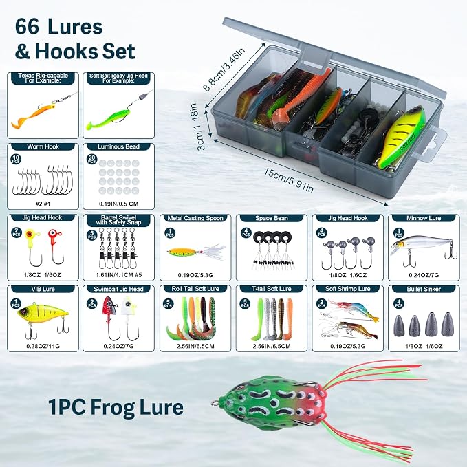 GOTURE Pink Fishing Tackle Box Set, Fishing Kit,12-in-1 Tackle Box Set with Stainless Steel Tools,Lures, Fishing Gift for Women & Beginners (Gift Ready)