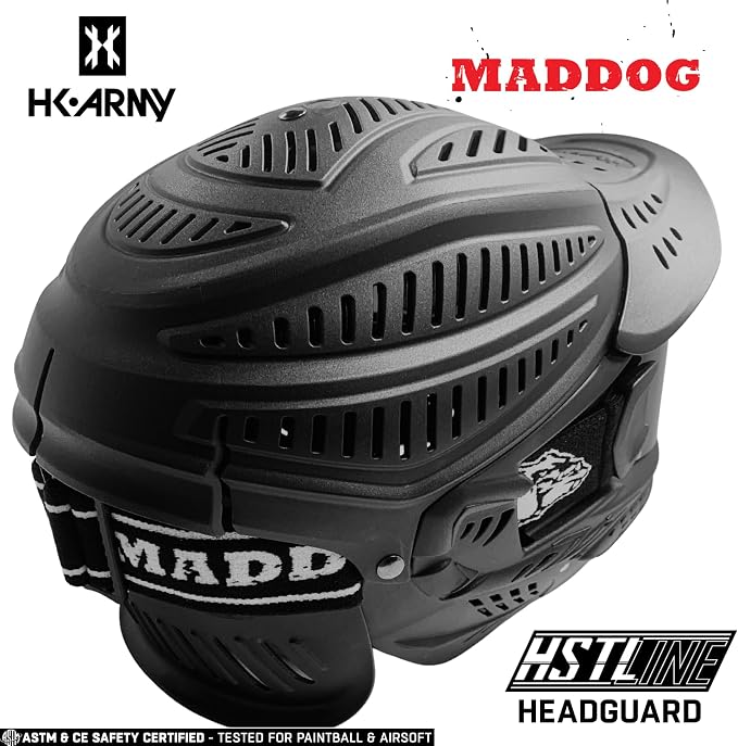 Maddog HK Army HSTL Paintball Airsoft Mask Goggle System | Replaceable Thermal Dual-Pane Anti Fog Lens | Adjustable Full-Face Safety Certified Protection