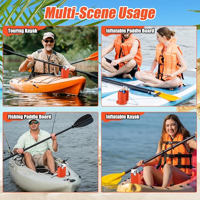 2 Pcs Paddleboard Cup Holder 2-in-1 Paddle Board and Kayak Drink and Phone Holder Paddle Board Accessories for Surfboards, Canoes, Sups, Kayaks, Boats (Orange)