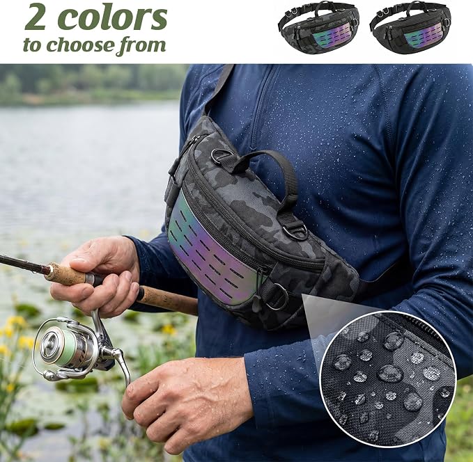 Fishing Tackle Bag & Tools Kit Fishing Accessories,Waterproof Fishing Waist Pack with Fishing Pliers,Fish Hook Remover,Lures,Gear Storage for Men Women Fishing Gifts