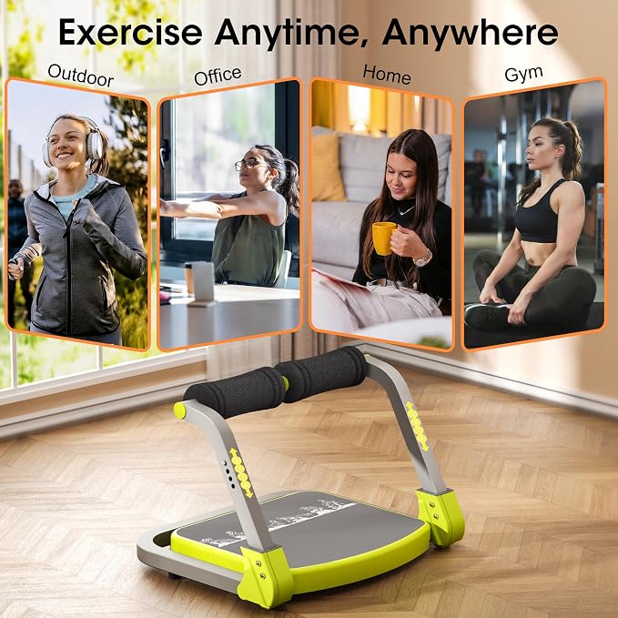 Ab Machine Ab Trainer - Sit Up Exercise Equipment& Core Machine, 4 Level Adjustable Resistance, Foldable Ab Crunch Machine for Home Gym Stomach Workouts