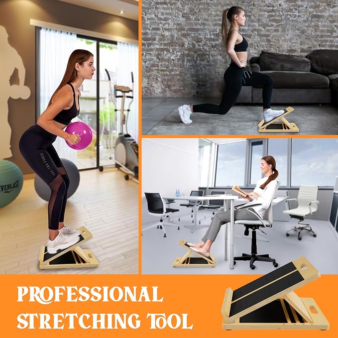 MUCITAGF Professional Slant Board, Adjustable Incline Board and Calf Stretcher, Slant Board for Calf Stretching, Calf Stretch Board