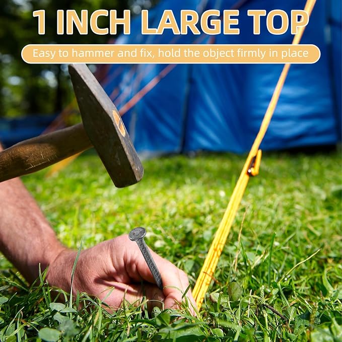 16 Inch Rebar Stakes, 0.4 Inch Diameter Ground Stake, Metal Stakes for Ground, Heavy Duty Ground Anchor Spikes for Speed Bump, Parking Curb and Camping Tent (20Pcs,Silver)