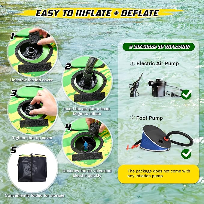 53" Heavy Duty River Tube for Floating with Canvas Cover, Tubing Floats for Lake Pool, Inflatable Water Tube for Floating with Cup Holders Handles Headrest, River Raft Carry 300lb of Adults