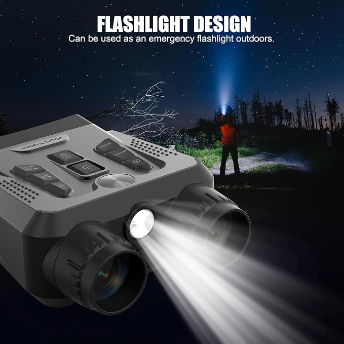 4K Night Vision Goggles - Night Vision Binoculars for Adult, 10X Digital Zoom, 3'' HD Screen, Up to 1640FT Viewing Range, with 64GB TF Card to Save Photos Videos, Camping Hiking Security Gifts for Men