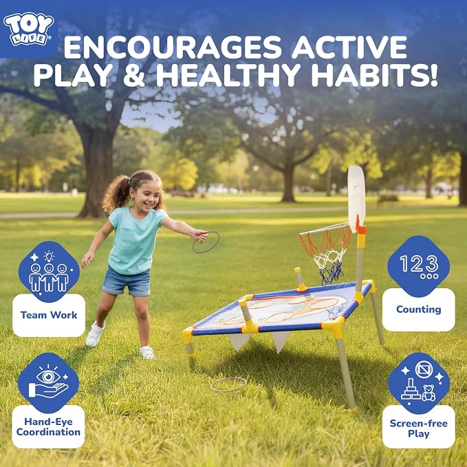 TOY Life Bean Bags Toss Carnival Games, Cornhole, Outdoor Toys for Kids Ages 4-8, Backyard Game Sports & Outdoor Play, Outside Toys for Ages 5-7, Family Lawn Yard Games Birthday Party, Gift for Boys