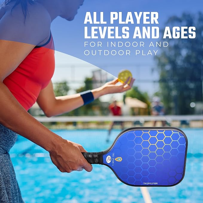 TKG Sports Pickleball Set with Bag - 2 14mm Honeycomb Core Paddles | 2 USAPA Approved Pickleball Paddles, 2 Indoor and 2 Outdoor Pickleball Balls, 2 Cooling Towels - Rackets for Adults and Teens