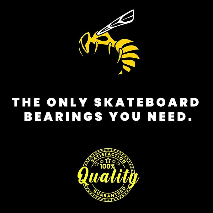 Yellow Jacket Premium Skateboard Bearings – Titanium Coated, Ceramic Balls – Pro Longboard – High Speed, Precision for Skateboards, Longboards, Skates