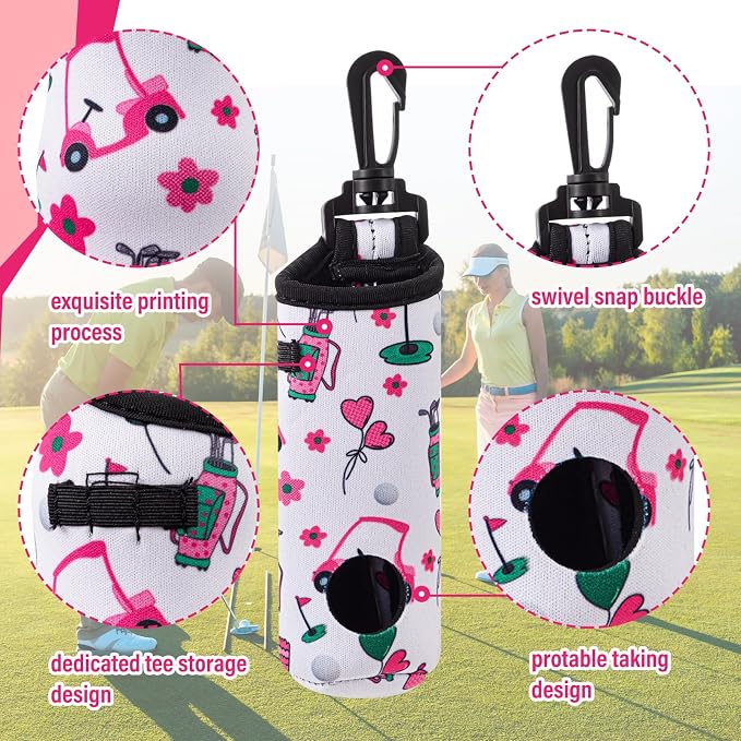 Liliful 12 Pcs Golf Accessories Kit, Include Golf Ball Bag with Hook Towel Tees Magnetic Ball Marker Divot Tool Cleaner Brush for Women Man Gifts