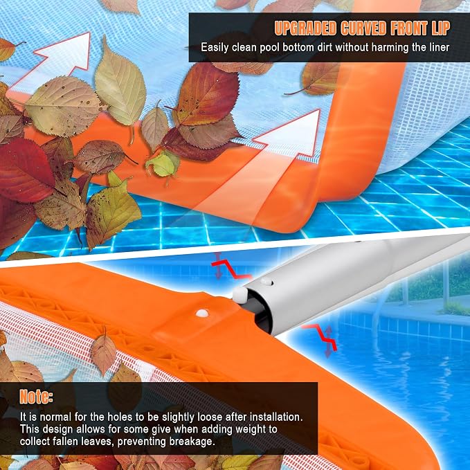 Pool Cleaning Kit, 7.5Ft Aluminum Telescoping Pole with Skimmer Net, Heavy Duty Pool Maintenance Set, for Inground Above Ground Swimming Pools, Easily Remove Leaves, Debris