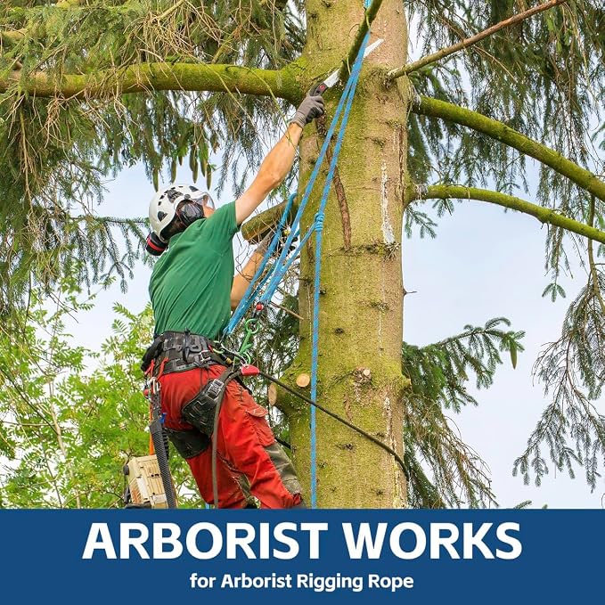 Arborist Climbing Rope (1/2in X 200ft) 48 Strands Polyester for Pulling Swing Climbing