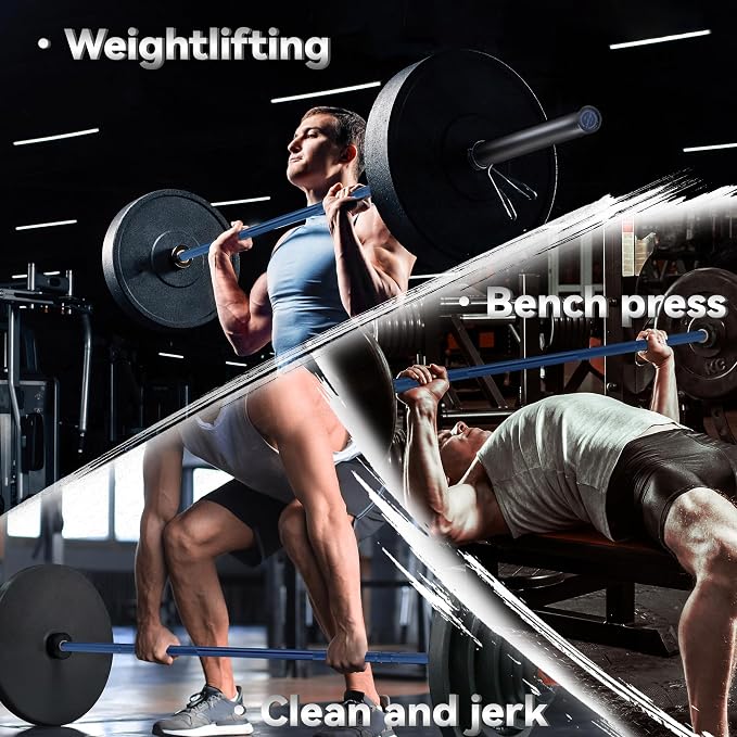GaveeLife Olympic Barbell Bar for Weightlifting - 7FT Heavy Duty (1500LB/700LB), 4FT Short (500LB), 4FT EZ Curl Bar - Weight Bar Fit 2” Standard Weights - Home Gym Strength Training
