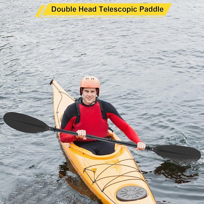Kayak Paddle for Adults,70 to 95in Paddle Board Paddles Telescopic Frosted Pipe Shaft Kayaking Boating Canoeing with 1 Free Paddle Leash Double Oar Float Paddle Sturdy Durable