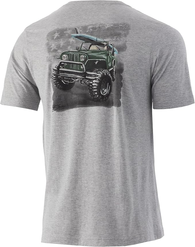 HUK Mens Performance Fishing Logo Tee, Short Sleeve T-Shirt for Men
