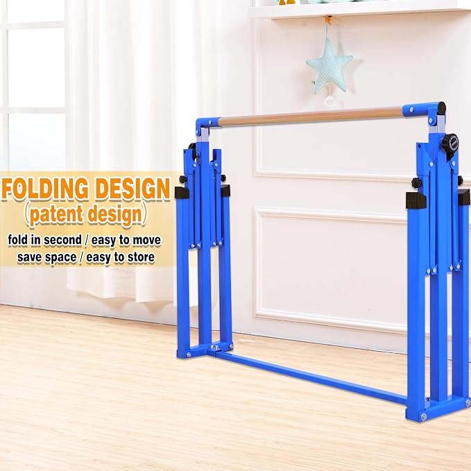 MARFULA 4FT/5FT Gymnastic Bar Set Gymnastics Kip Bar with 5 Ft Length 4Ft Inner Width 5ft Adjust Height Gymnastics Training Bar Equipment for Kids Professional Training Home and Club Use