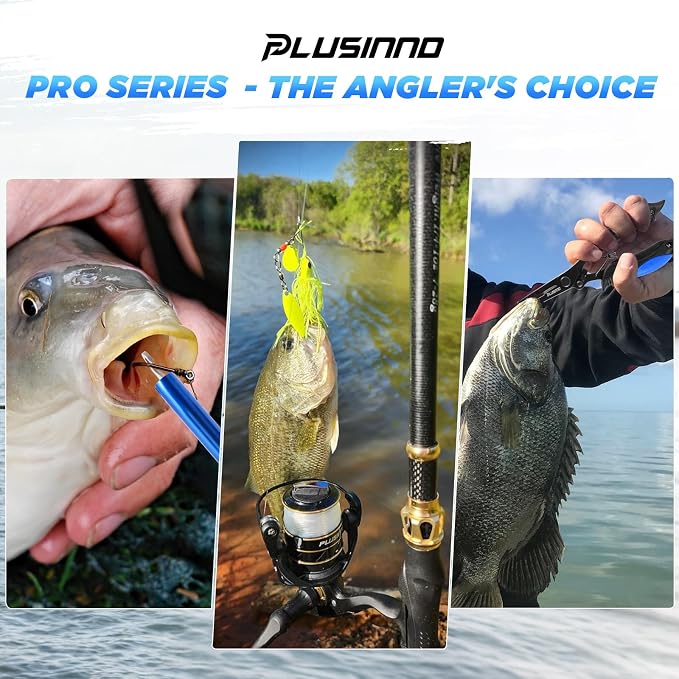 PLUSINNO Fishing Backpack with Fishing Rod and Reel Combos Tackle Boxes, Waterproof Tackle Backpack for Fishg Gear with Rod Holder, Fish Gifts for Men with Tool Kit