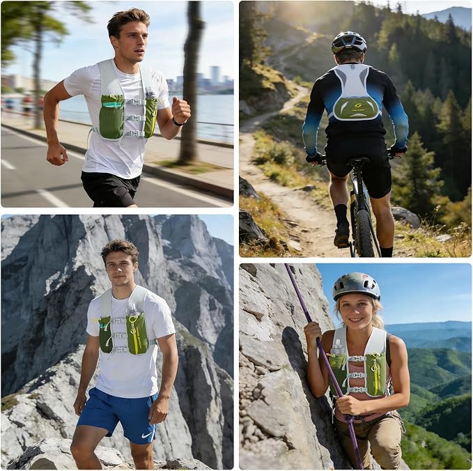 Maelstrom Running Vest,500ml Soft Flask Hydration Pack for Trail Marathon | BPA-Free Flask, Breathable Mesh, Bounce-Free Fit, Adjustable Compression, Reflective, Multi-Pockets, For Cycling, Hiking