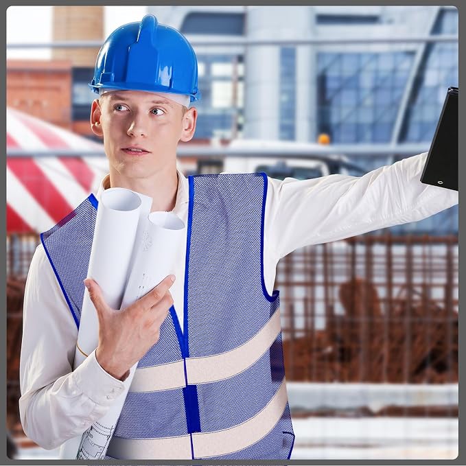 Unittype Reflective Safety Vests Hi Vis Work Vest Mesh High Visibility Silver Strip Adjustable Size for Men Women Outdoor