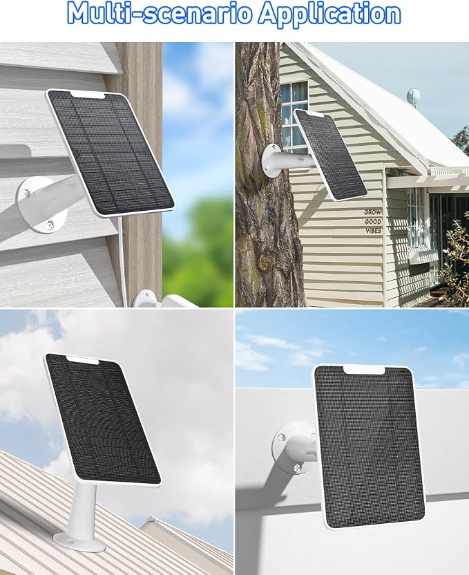 Premium Solar Panel for Google Nest Camera, 5W Camera Solar Panel Power for Google Nest Cam Outdoor & Indoor (Battery Version), Special Made for Google Nest Cam, IP65 Waterproof, w/ 13ft Cable, 2 Pack