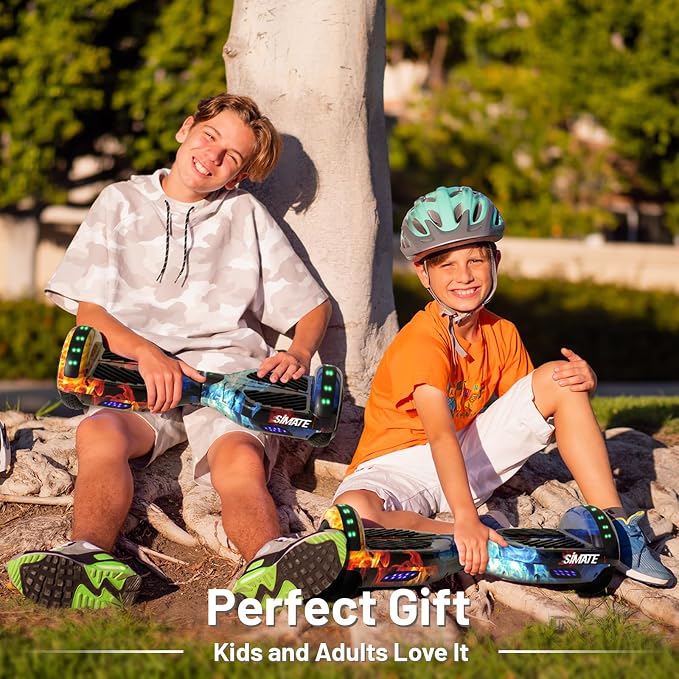SIMATE Hoverboard, Bluetooth All Terrain Hover Boards with LED Lights and APP Control, Gifts for Kids Adults Girls Boys, for All Ages