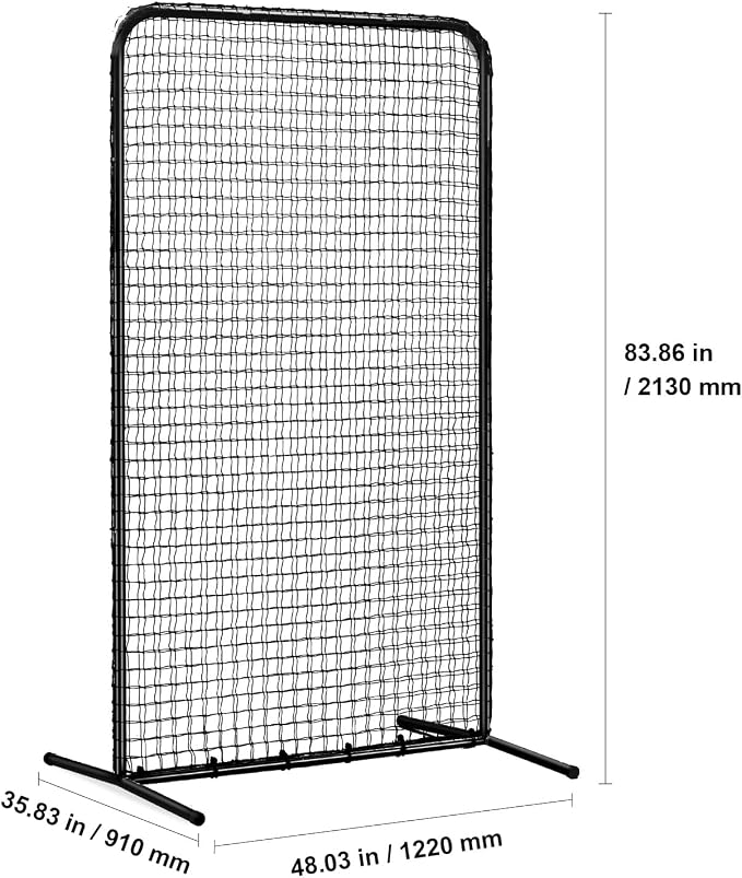 VEVOR Batting Screen - Baseball & Softball Protector with Carry Bag & Ground Stakes, Pitching Net for Pitchers Protection