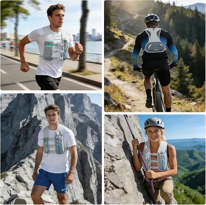Maelstrom Running Vest,500ml Soft Flask Hydration Pack for Trail Marathon | BPA-Free Flask, Breathable Mesh, Bounce-Free Fit, Adjustable Compression, Reflective, Multi-Pockets, For Cycling, Hiking