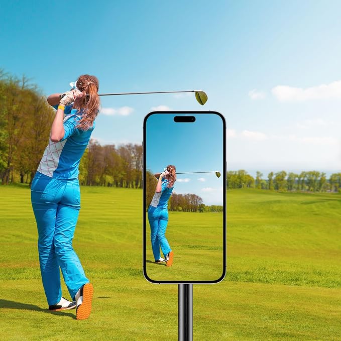 Golf Tripod & Monopod, Magnetic Golf Swing Phone Holder 54" Adjustable Aluminum, Golf Swing Training Aid Compatible with Magsafe iPhone Android Phones Camera GoPro