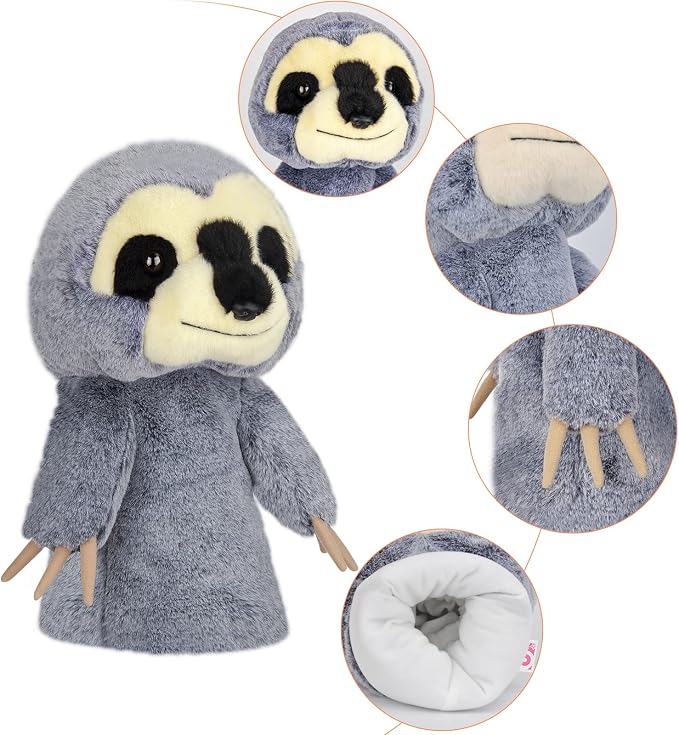 Cozion Golf Club Covers, Gopher/Sloth Golf Club Head Covers for Clubs, Novelty Realistic Headcover Animal Plush Golf Club Protector Gifts for Men/Women