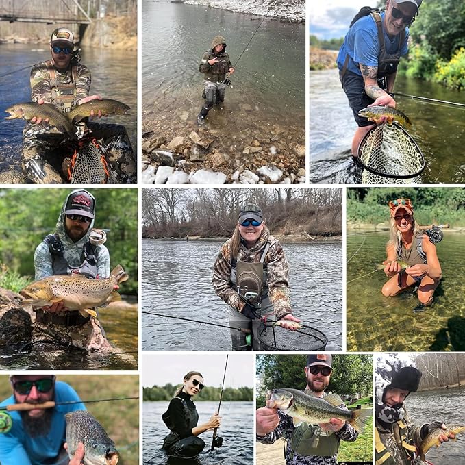 Aventik Fly Fishing Rod with Extra Tip, 6'8'' 2wt to 9'0'' 6wt, X-Cross High Modulus Carbon Fast Action Travel Fly Rod, 4/5-Piece Trout Rod for Creeks & Rivers