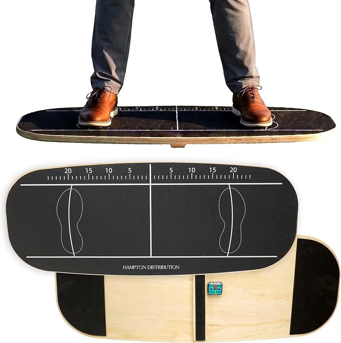 Golf Pressure Plate with Bottom Button Prompt Sound Function, Solid Wood Golf Weight Shift Board, Golf Balance Board Training Aid For Indoor Practice, Golf Training Equipment, Hampton Distribution