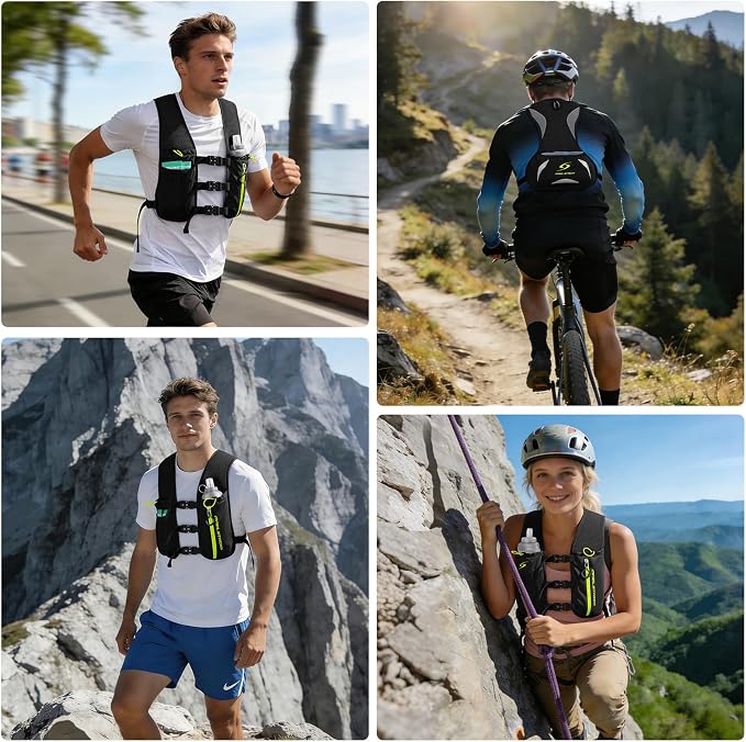 Maelstrom Running Vest,500ml Soft Flask Hydration Pack for Trail Marathon | BPA-Free Flask, Breathable Mesh, Bounce-Free Fit, Adjustable Compression, Reflective, Multi-Pockets, For Cycling, Hiking
