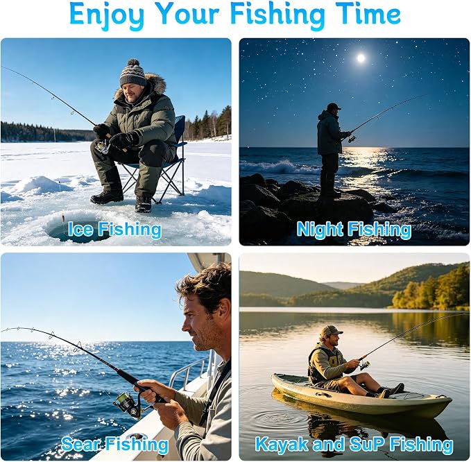 5" Underwater Fishing Camera, 2000NIT Sunlight Readable Fish Finder with 1080P Lens, 8000mAh Battery for 9H Use, IP68 Waterproof Video Camera for Ice Lake Boat Kayak Fishing - 65ft/20m Cable