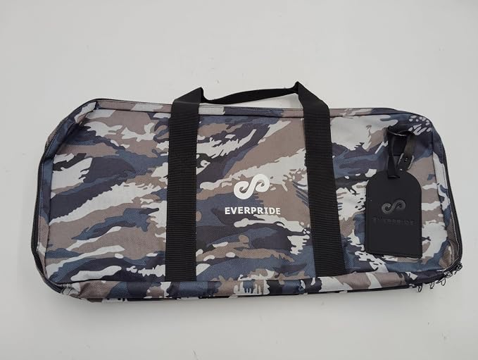 EVERPRIDE New 4 Section CAMO Professional Knife Bag for Chefs Hunting Fishing Camping Holds 20 Knives 4 Storage Compartments with Shoulder Strap Laptop/Tablet Padded Slot - Knives Not Included