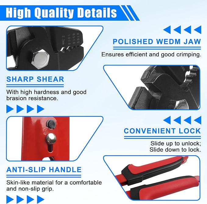 Fishing Crimping Tool Kit Fishing Crimping Pliers Stainless Steel Wire Crimping Tool with 500pcs Crimp Sleeves Set, 4 Size Crimp Sleeves Fishing Tackle Pliers
