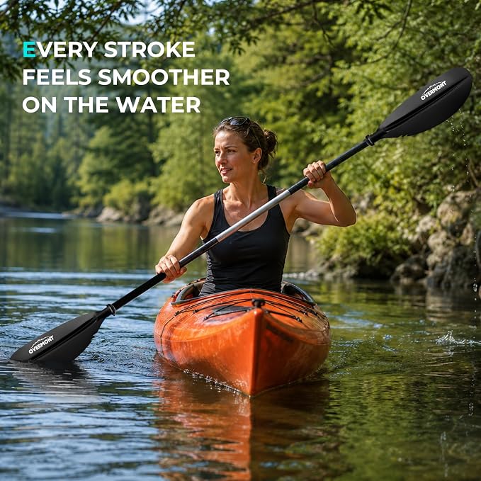 Overmont Kayak Paddles with Leash - Heavy Duty Aluminum Alloy Shaft Boating Oar for Kayaking Boating Canoeing 218cm/86in - 230cm/90.5in - 241cm/95in