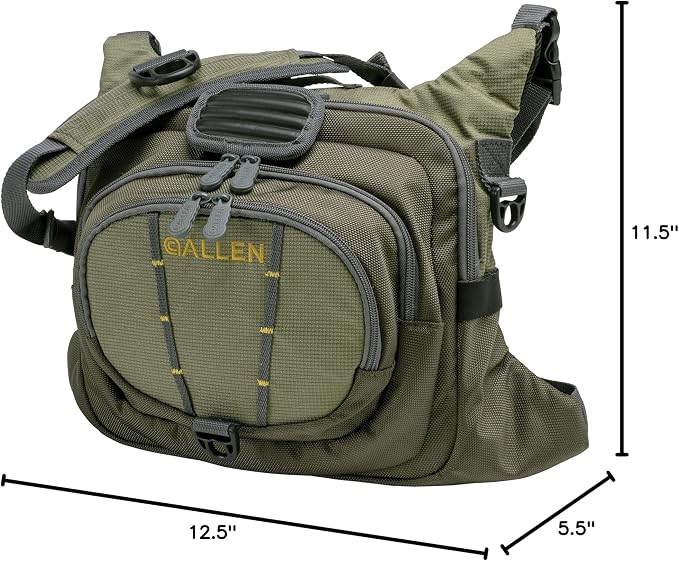 Allen Company Fall River Fly Fishing Chest Pack - Fits up to 6 Tackle/Fly Boxes and Other Accessories - Olive