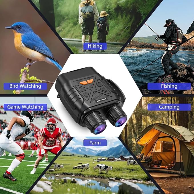 Night Vision Goggles, Hunting Binoculars for Adults, Rechargeable Thermal Binoculars with 10X Digital Zoom,7 IR Levels,32GB TF Card and HD Screen,Capable of Saving Photos Videos for Camping & Security