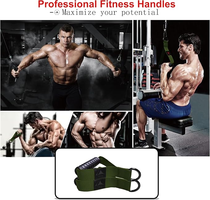 Heavy Duty Gym Workout Handles Attachment for Cable Machine,Resistance Band,Pulley System Home Exercise Equipment, Comfortable and Stronger Grip