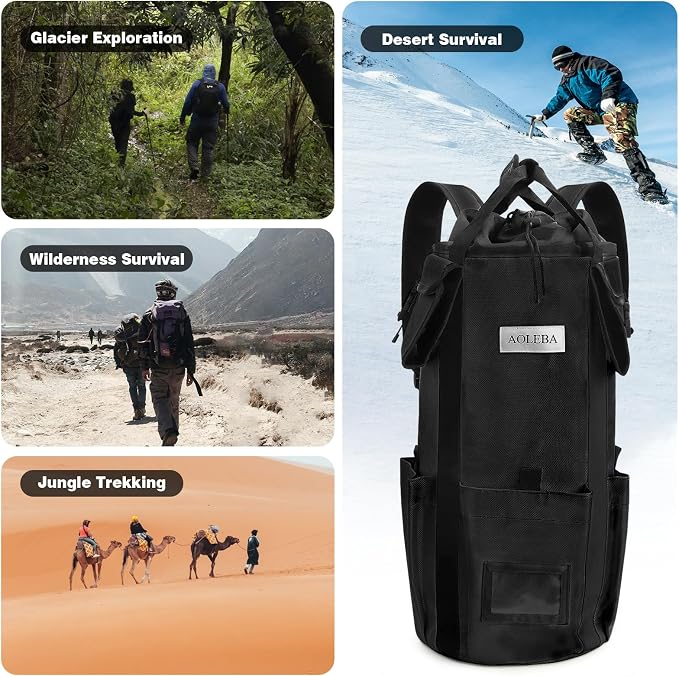AOLEBA Arborist Rope Storage Bag Tree Climbing Rock Rope Bucket Backpack Rope Storage Bag Large Capacity 1680D Thicken Nylon Material with Hand Straps, Side Pockets